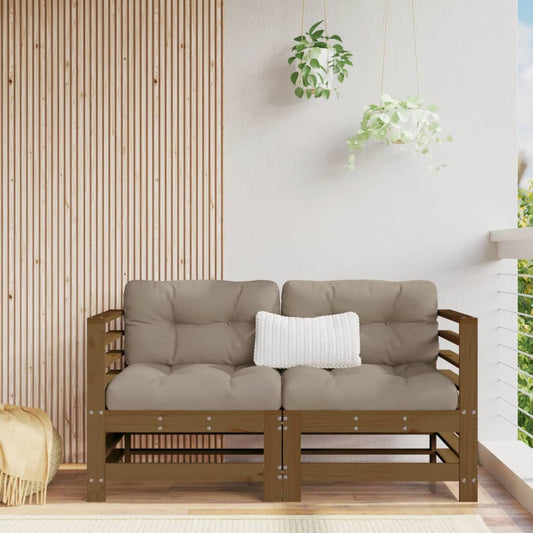 Garten-Ecksofas 2 Stk. Honigbraun Massivholz Kiefer - Pazzar.ch