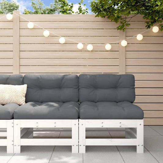 Garten-Mittelsofas 2 Stk. Weiß Massivholz Kiefer - Pazzar.ch