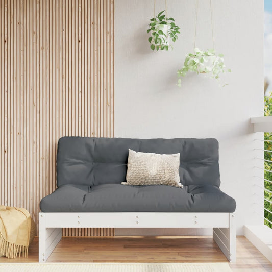 Garten-Mittelsofa Weiß 120x80 cm Massivholz Kiefer - Pazzar.ch