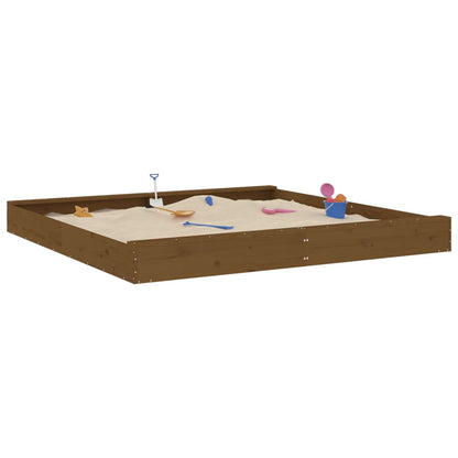 Sandkasten mit Sitzen Honigbraun Quadratisch Massivholz Kiefer - Pazzar.ch
