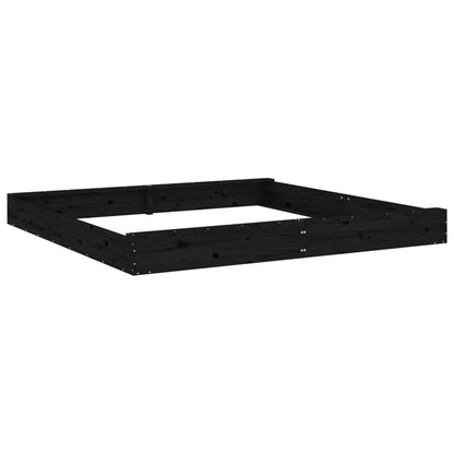 Sandkasten mit Sitzen Schwarz Quadratisch Massivholz Kiefer - Pazzar.ch