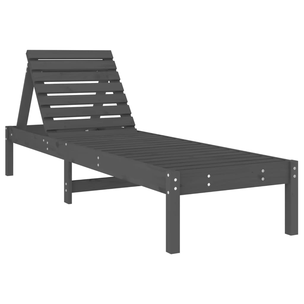 Sonnenliegen 2 Stk. Grau 199,5x60x74 cm Massivholz Kiefer - Pazzar.ch