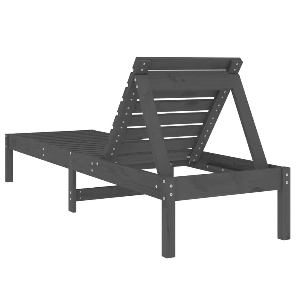 Sonnenliegen 2 Stk. Grau 199,5x60x74 cm Massivholz Kiefer - Pazzar.ch