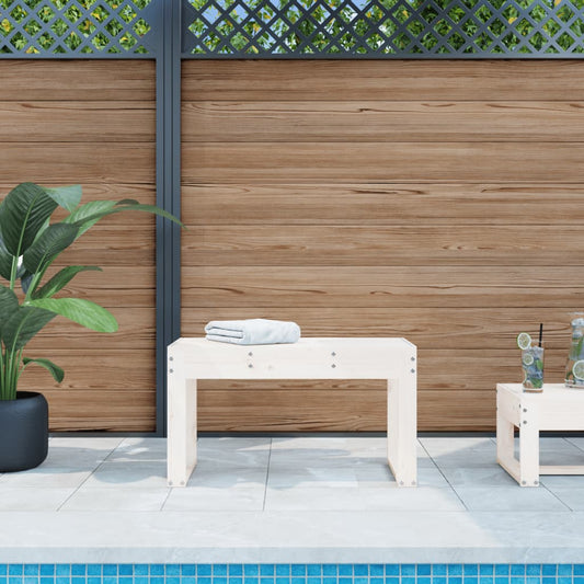 Gartenbank Weiß 80x38x45 cm Massivholz Kiefer - Pazzar.ch