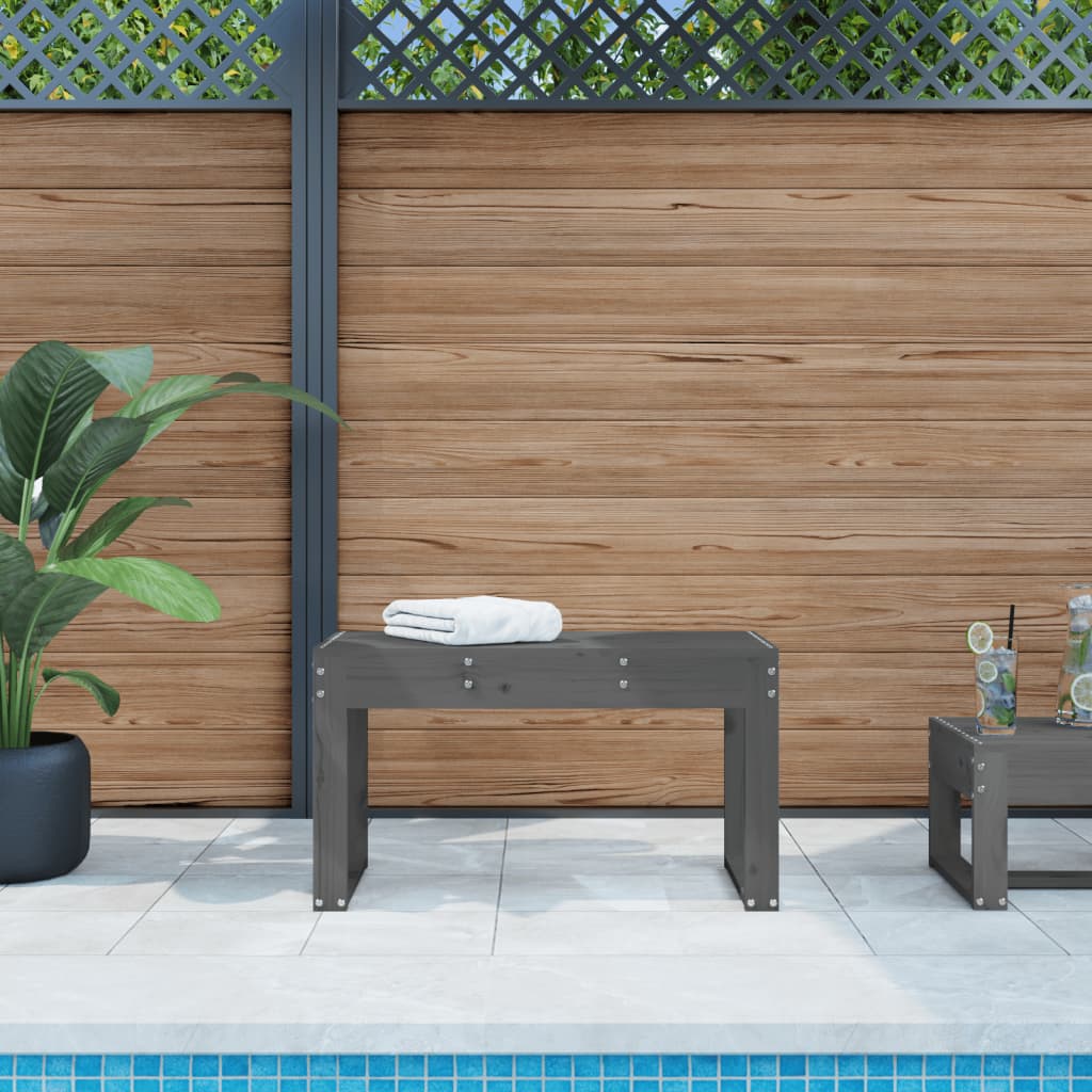 Gartenbank Grau 80x38x45 cm Massivholz Kiefer - Pazzar.ch