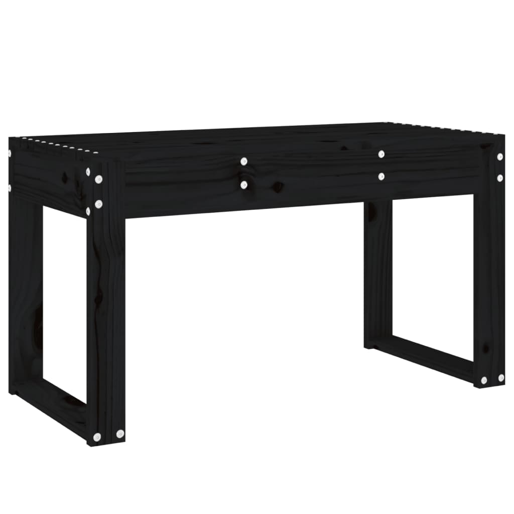 Gartenbank Schwarz 80x38x45 cm Massivholz Kiefer - Pazzar.ch
