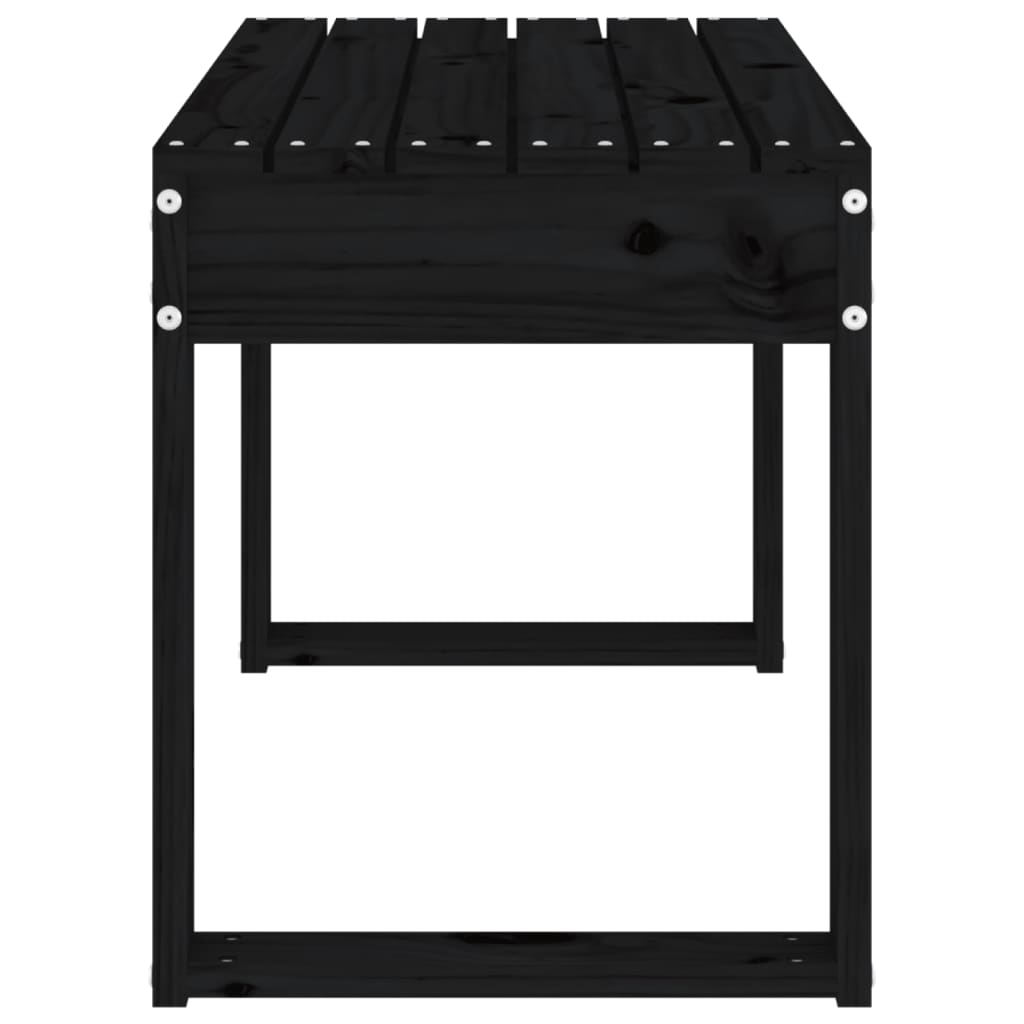 Gartenbank Schwarz 80x38x45 cm Massivholz Kiefer - Pazzar.ch