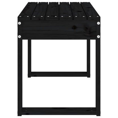 Gartenbank Schwarz 80x38x45 cm Massivholz Kiefer - Pazzar.ch
