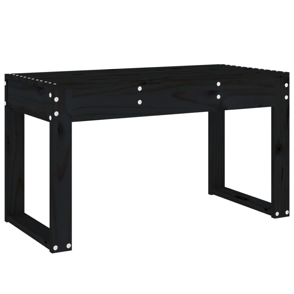 Gartenbank Schwarz 80x38x45 cm Massivholz Kiefer - Pazzar.ch
