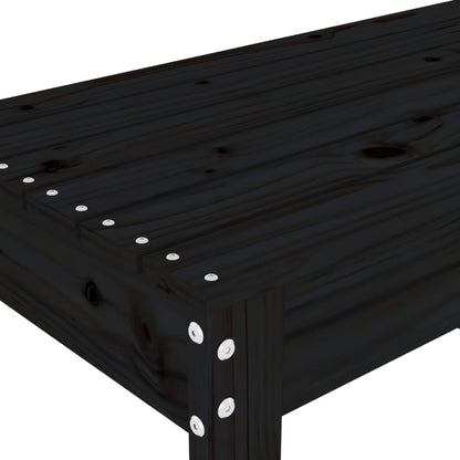 Gartenbank Schwarz 80x38x45 cm Massivholz Kiefer - Pazzar.ch