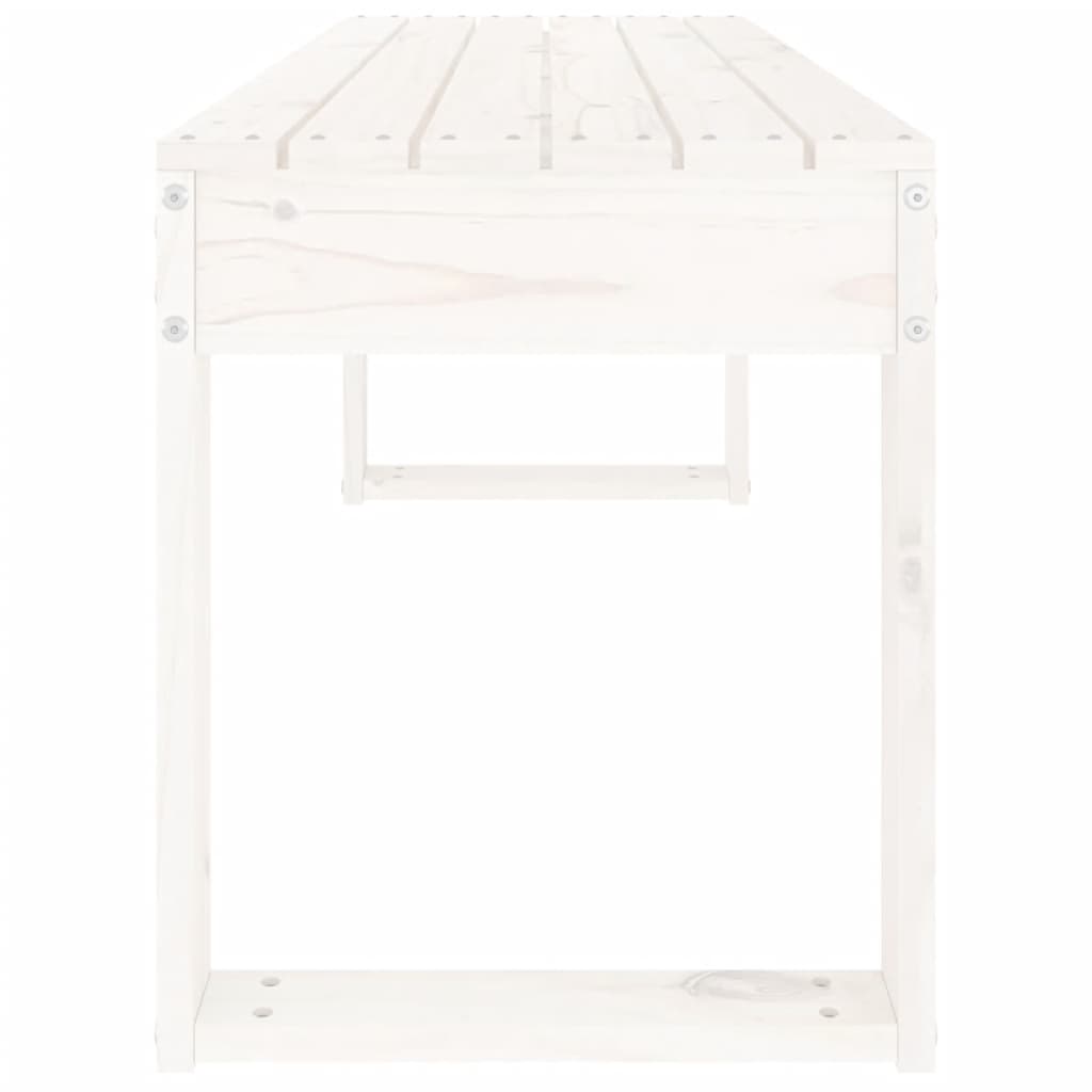 Gartenbank Weiß 110x38x45 cm Massivholz Kiefer - Pazzar.ch