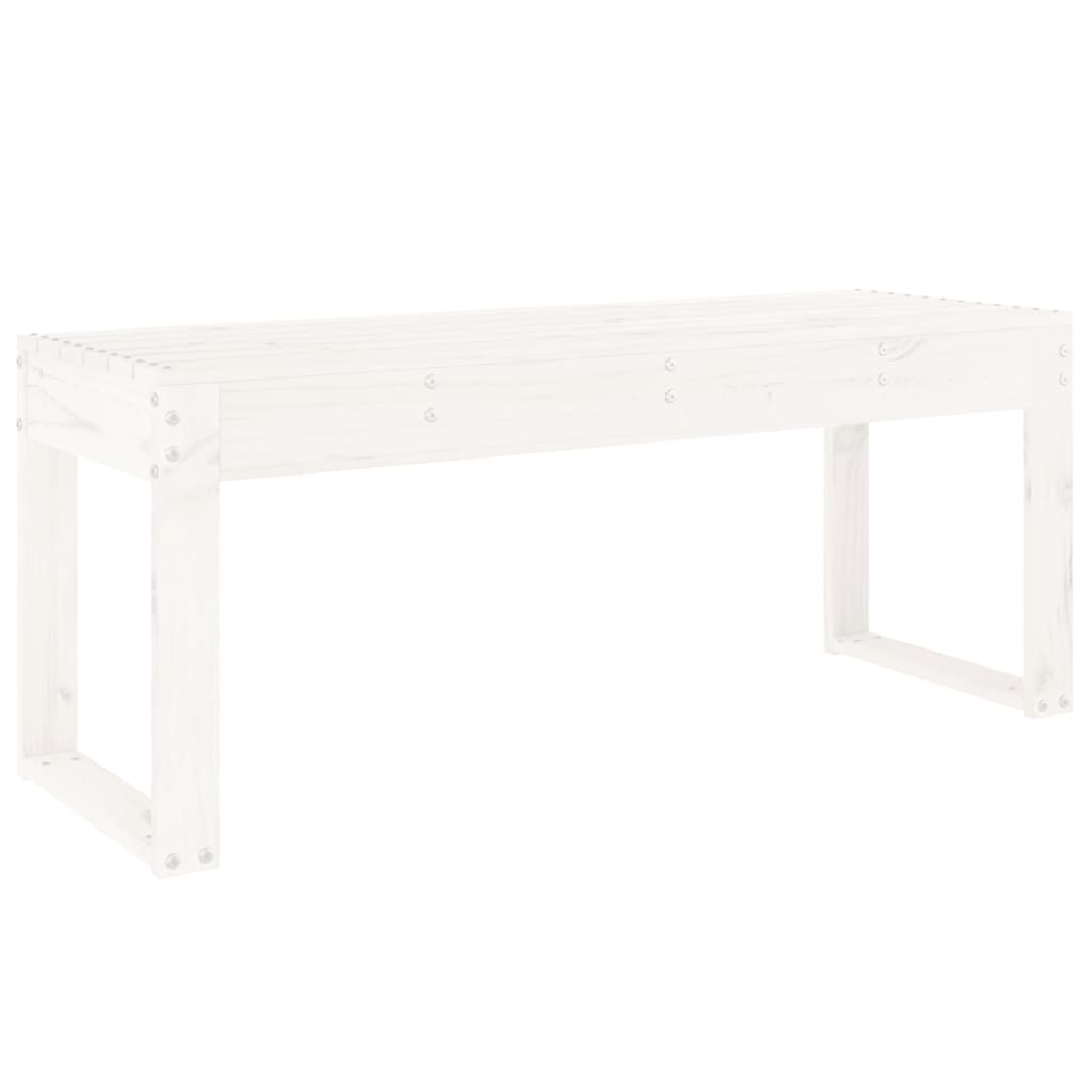 Gartenbank Weiß 110x38x45 cm Massivholz Kiefer - Pazzar.ch