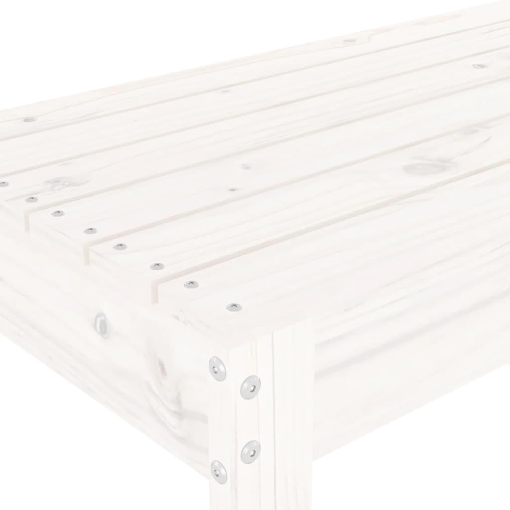 Gartenbank Weiß 110x38x45 cm Massivholz Kiefer - Pazzar.ch