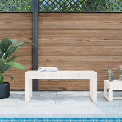 Gartenbank Weiß 110x38x45 cm Massivholz Kiefer - Pazzar.ch
