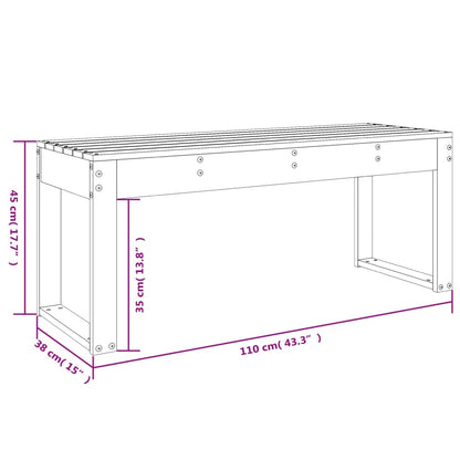 Gartenbank Honigbraun 110x38x45 cm Massivholz Kiefer - Pazzar.ch