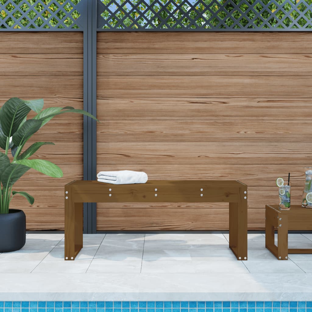 Gartenbank Honigbraun 110x38x45 cm Massivholz Kiefer - Pazzar.ch