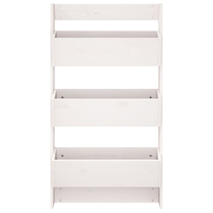 Wand-Pflanzkübel mit 3 Fächern 60x18,5x110 cm Weiß Kiefernholz - Pazzar.ch