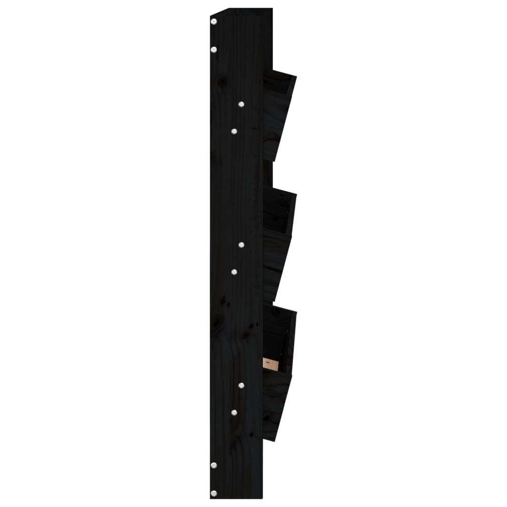 Wand-Pflanzkübel 3 Fächer 60x18,5x110 cm Schwarz Kiefernholz - Pazzar.ch