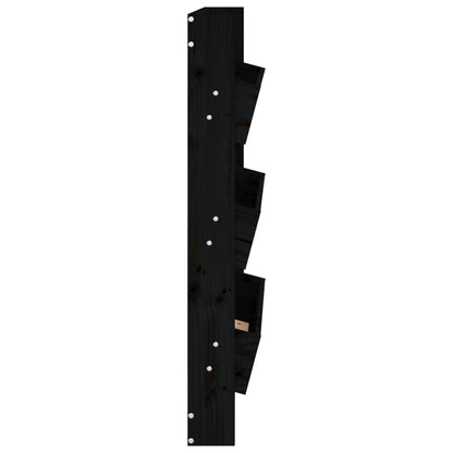 Wand-Pflanzkübel 3 Fächer 60x18,5x110 cm Schwarz Kiefernholz - Pazzar.ch