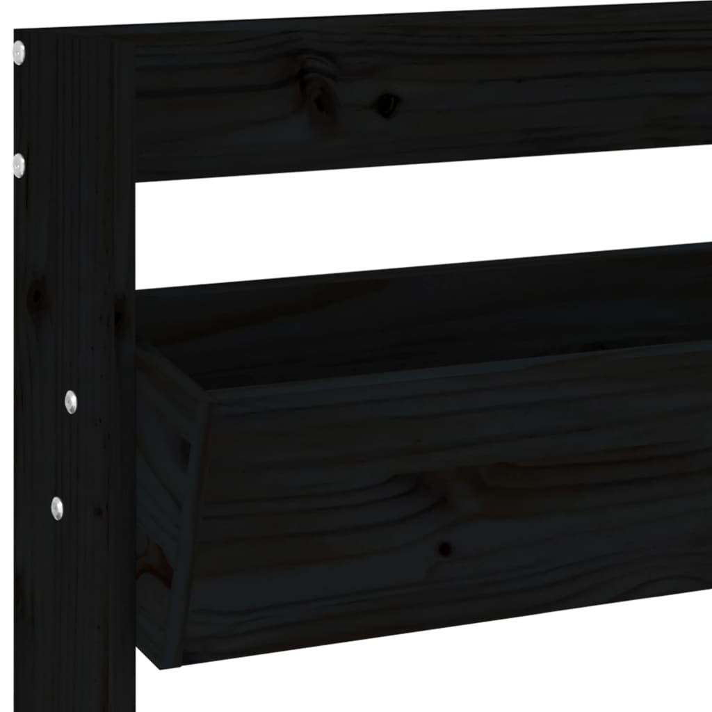Wand-Pflanzkübel 3 Fächer 60x18,5x110 cm Schwarz Kiefernholz - Pazzar.ch