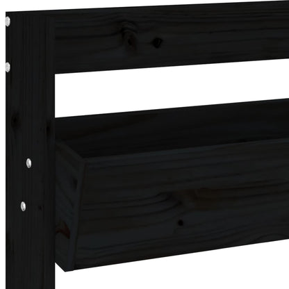 Wand-Pflanzkübel 3 Fächer 60x18,5x110 cm Schwarz Kiefernholz - Pazzar.ch