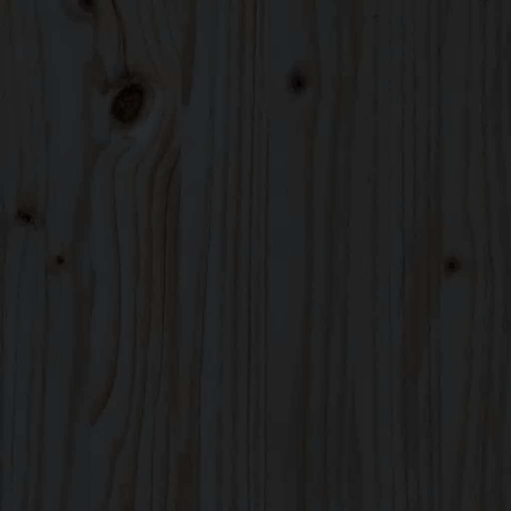 Wand-Pflanzkübel 3 Fächer 60x18,5x110 cm Schwarz Kiefernholz - Pazzar.ch
