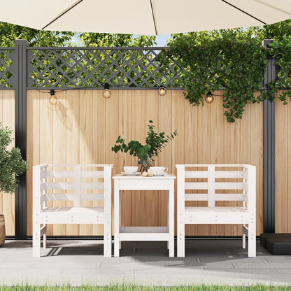 Gartenstühle 2 Stk. Weiß 61,5x53x71 cm Massivholz Kiefer - Pazzar.ch
