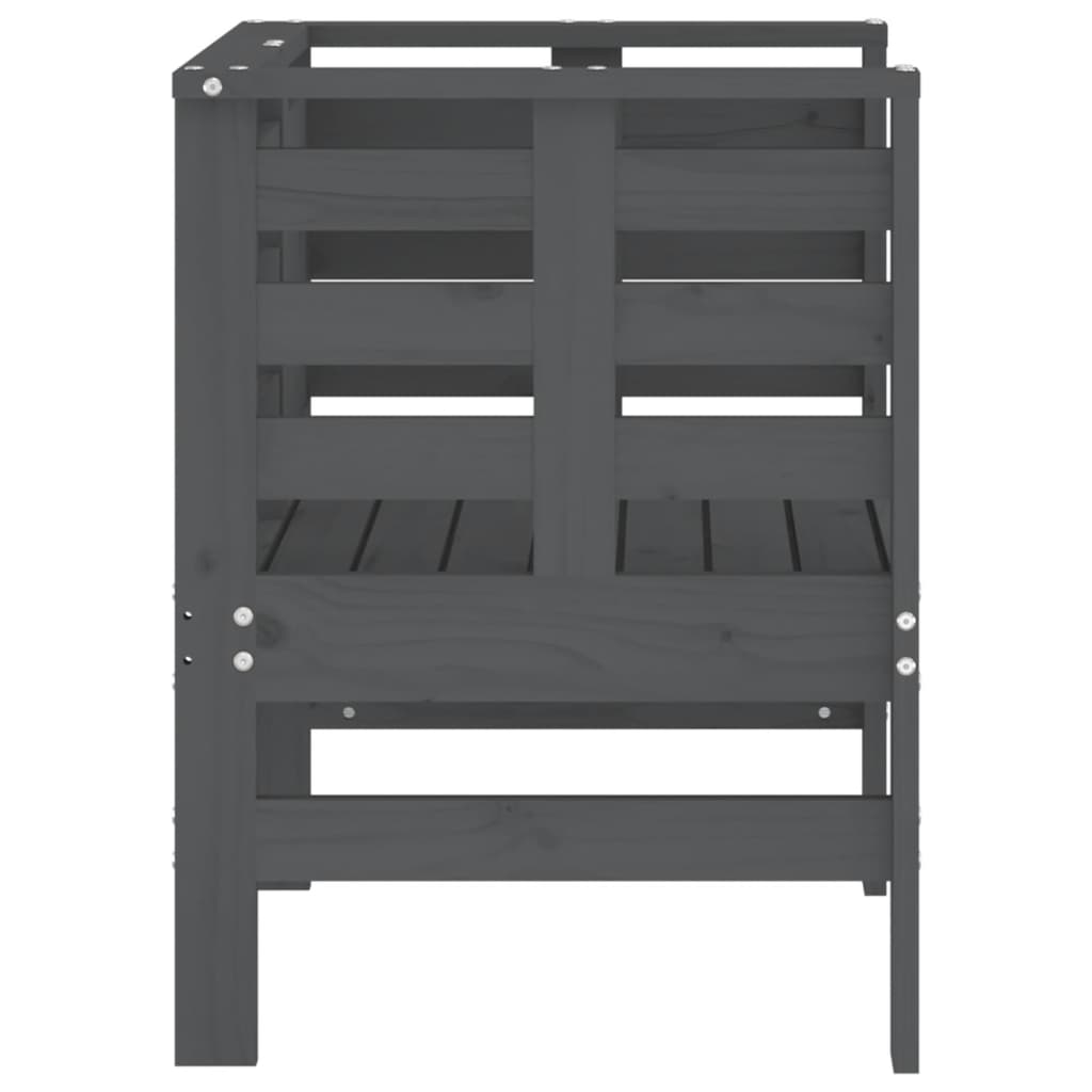 Gartenstühle 2 Stk. Grau 61,5x53x71 cm Massivholz Kiefer - Pazzar.ch