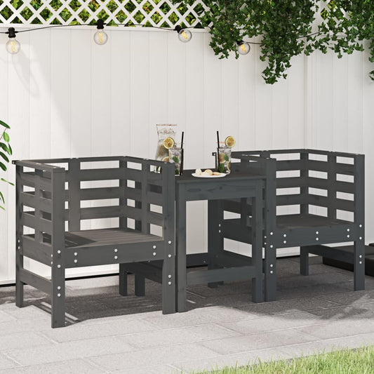 Gartenstühle 2 Stk. Grau 61,5x53x71 cm Massivholz Kiefer - Pazzar.ch