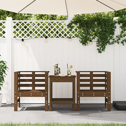 Gartenstühle 2 Stk. Honigbraun 61,5x53x71 cm Massivholz Kiefer - Pazzar.ch