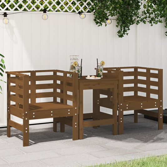 Gartenstühle 2 Stk. Honigbraun 61,5x53x71 cm Massivholz Kiefer - Pazzar.ch