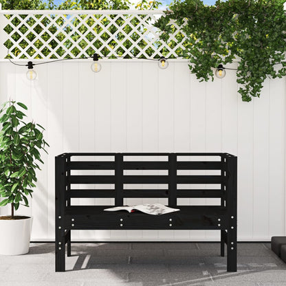 Gartenbank Schwarz 111,5x53x71 cm Massivholz Kiefer - Pazzar.ch