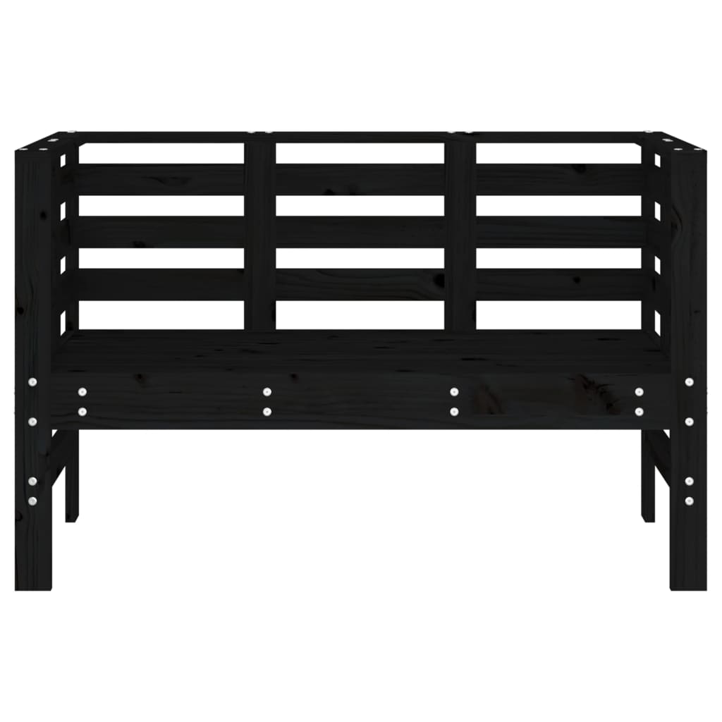 Gartenbank Schwarz 111,5x53x71 cm Massivholz Kiefer - Pazzar.ch