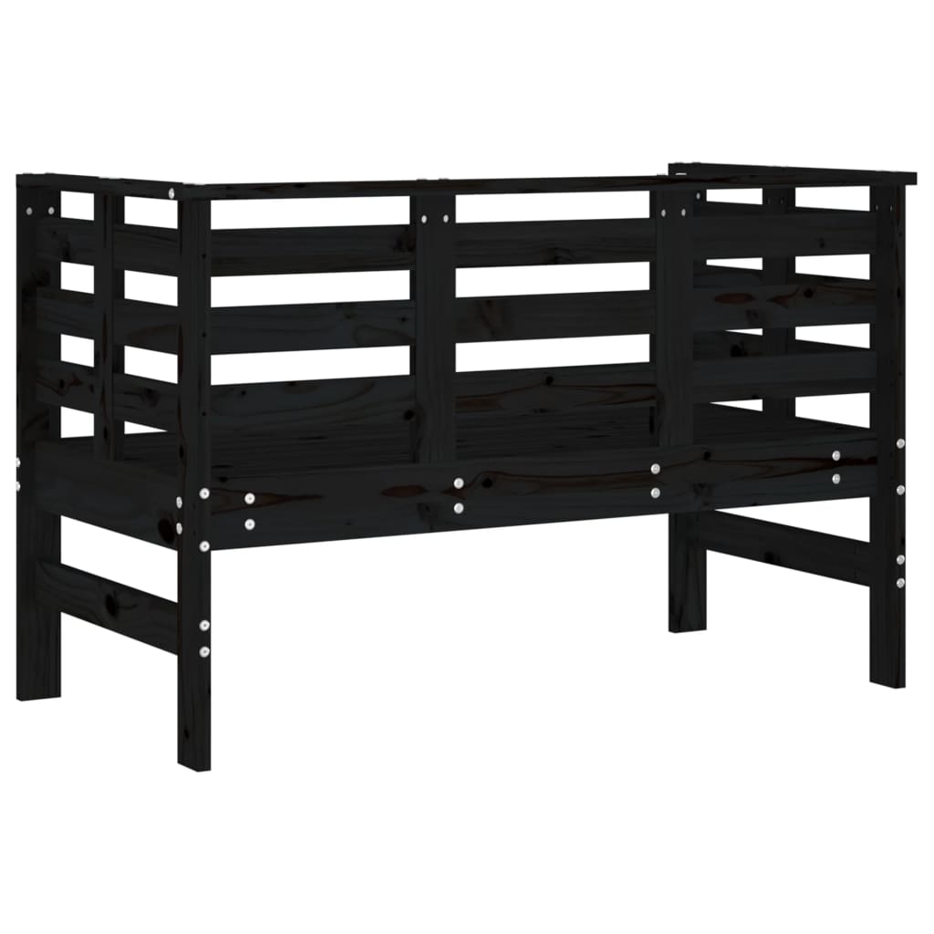 Gartenbank Schwarz 111,5x53x71 cm Massivholz Kiefer - Pazzar.ch