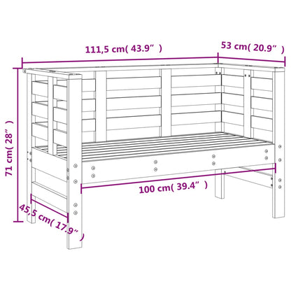 Gartenbank Schwarz 111,5x53x71 cm Massivholz Kiefer - Pazzar.ch
