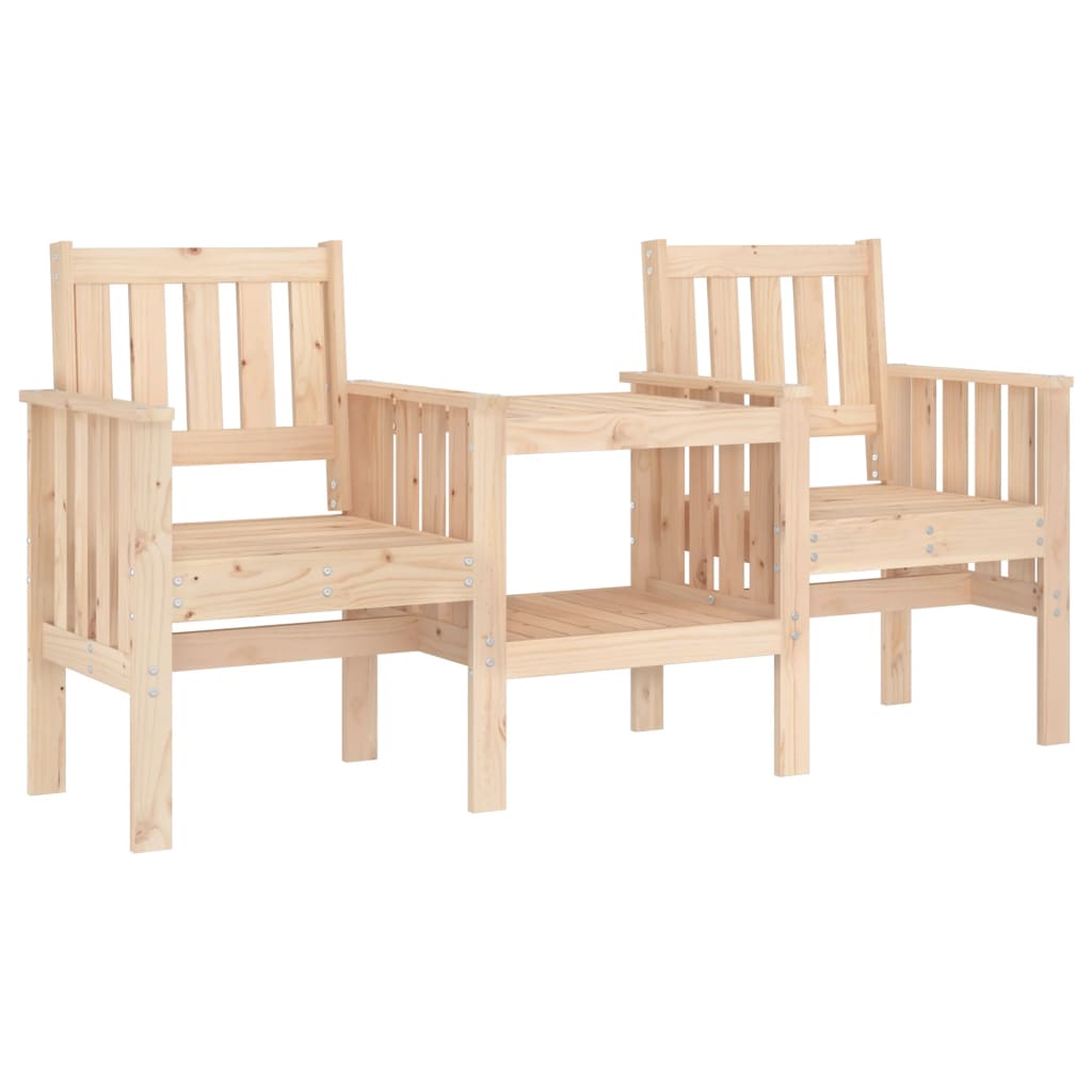 Gartenbank mit Tisch 2-Sitzer Massivholz Kiefer - Pazzar.ch