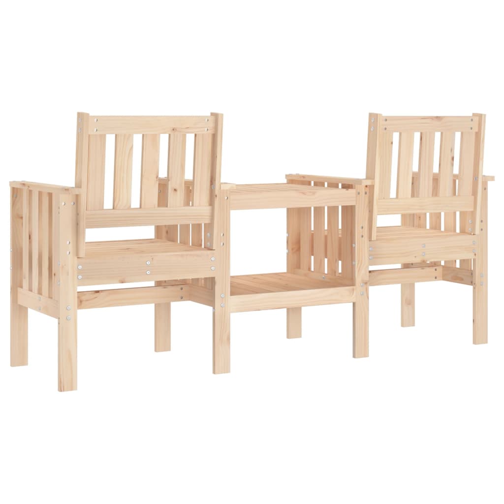 Gartenbank mit Tisch 2-Sitzer Massivholz Kiefer - Pazzar.ch