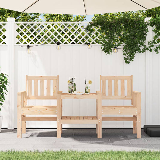 Gartenbank mit Tisch 2-Sitzer Massivholz Kiefer - Pazzar.ch