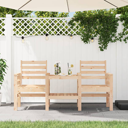 Gartenbank mit Tisch 2-Sitzer Massivholz Kiefer - Pazzar.ch