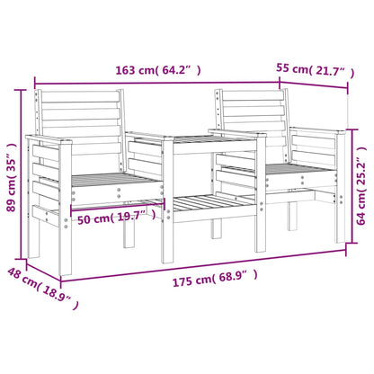 Gartenbank mit Tisch 2-Sitzer Massivholz Douglasie - Pazzar.ch