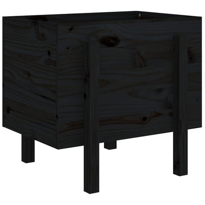 Pflanzkübel Schwarz 62x50x57 cm Massivholz Kiefer - Pazzar.ch