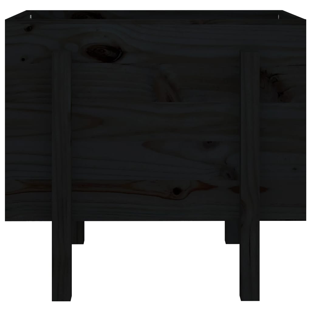 Pflanzkübel Schwarz 62x50x57 cm Massivholz Kiefer - Pazzar.ch