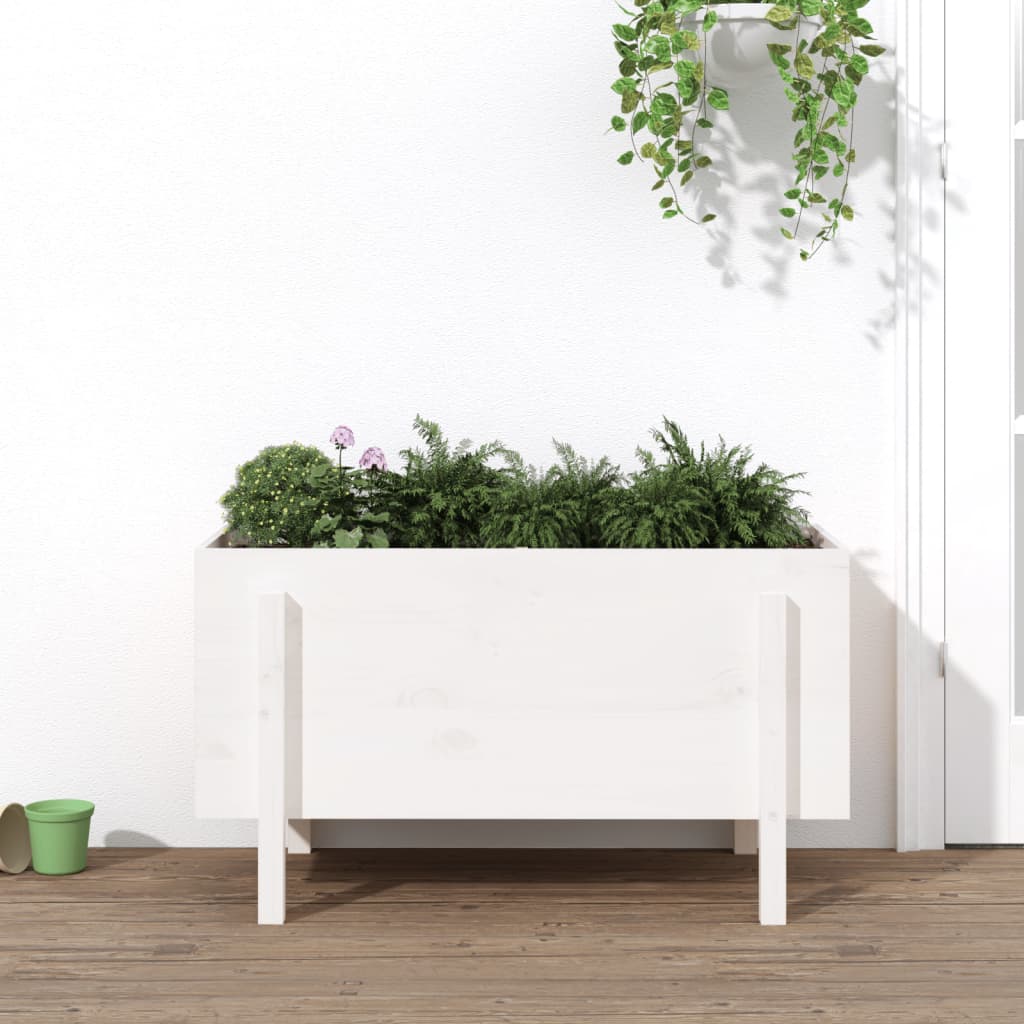 Hochbeet Weiß 101x50x57 cm Massivholz Kiefer - Pazzar.ch