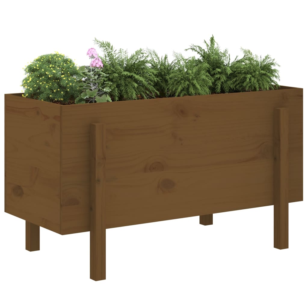 Hochbeet Honigbraun 101x50x57 cm Massivholz Kiefer - Pazzar.ch