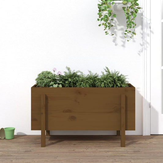 Hochbeet Honigbraun 101x50x57 cm Massivholz Kiefer - Pazzar.ch