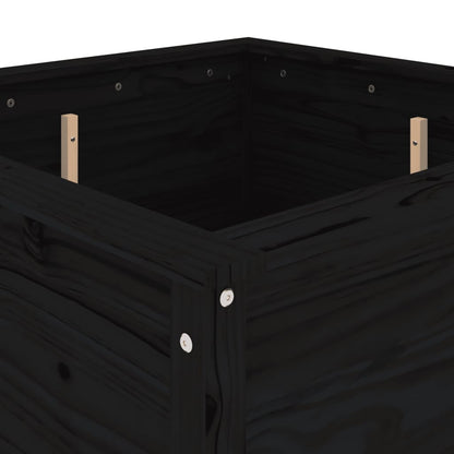 Pflanzkübel Schwarz 82,5x82,5x78 cm Massivholz Kiefer - Pazzar.ch