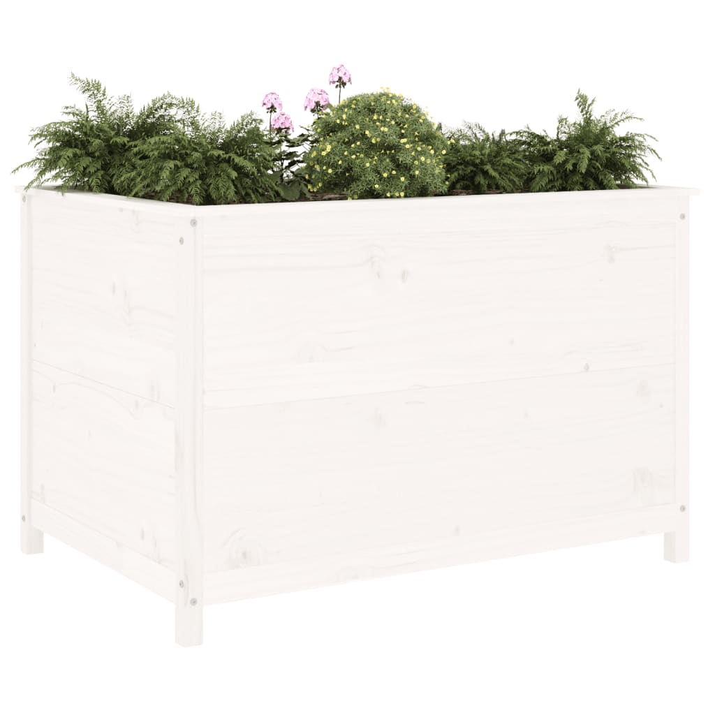 Hochbeet Weiß 119,5x82,5x78 cm Massivholz Kiefer - Pazzar.ch