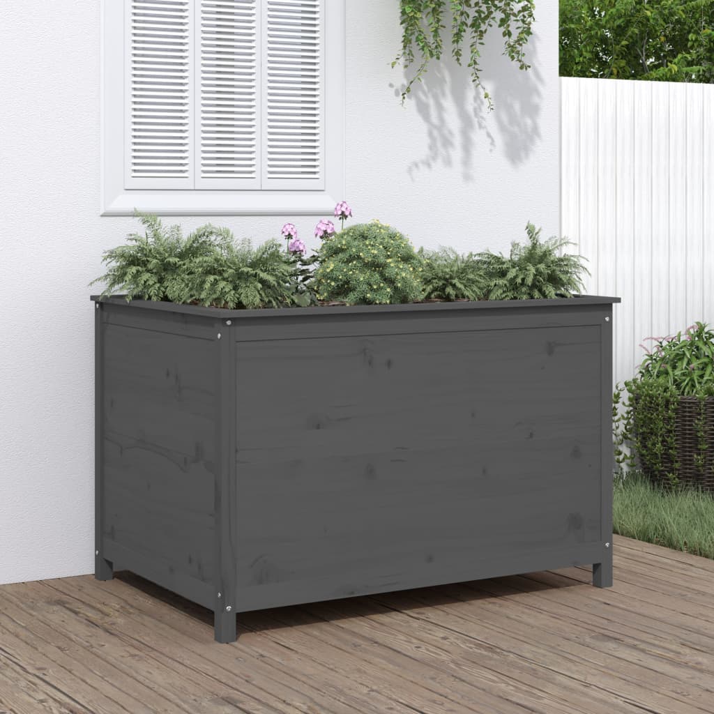 Hochbeet Grau 119,5x82,5x78 cm Massivholz Kiefer - Pazzar.ch