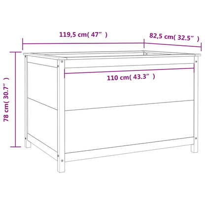 Hochbeet Schwarz 119,5x82,5x78 cm Massivholz Kiefer - Pazzar.ch
