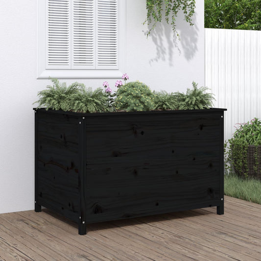 Hochbeet Schwarz 119,5x82,5x78 cm Massivholz Kiefer - Pazzar.ch